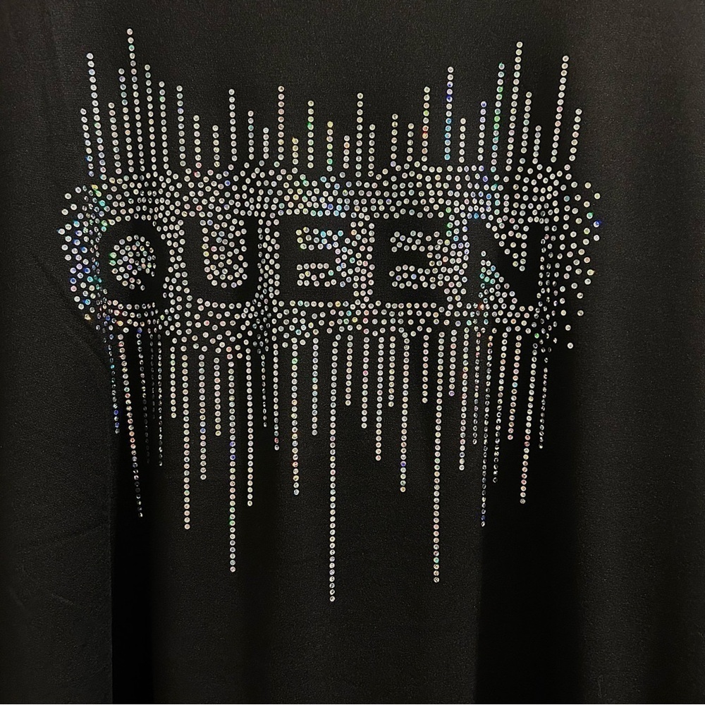 Queen graphic Black‎ & Silver shimmery T-shirt. New - Picture 4 of 8